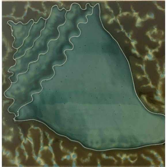 Conch Shell Decorative Wall Art Ceramic Tile 8x8 New Gift Backsplash - Picture 1 of 2